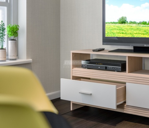 Тумба ТВ Дакота СБ-2885 Сосна Авола Шампань+Белый Глянец/Ш-1230 X В-600 X Г-330 мм Тумба ТВ Дакота СБ-2885 Сосна Авола Шампань+Белый Глянец/Ш-1230 X В-600 X Г-330 мм