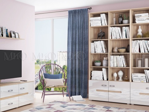 Стеллаж Каролина МДФ (Ш-1068 мм x В-2236 мм x Г-340 мм)/Разные Цвета Стеллаж Каролина МДФ (Ш-1068 мм x В-2236 мм x Г-340 мм)/Разные Цвета