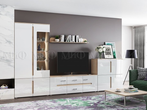 Гостиная Каролина МДФ (Ш-3600 мм x В-2060 мм x Г-424 мм)/Разные Цвета Гостиная Каролина МДФ (Ш-3600 мм x В-2060 мм x Г-424 мм)/Разные Цвета