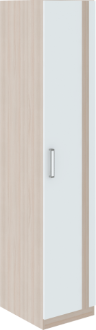 Шкаф-пенал "Волкер" М 3 (Ш-400 х Г-515 х В-2000 мм)/Ясень Шимо Светлый + Белый