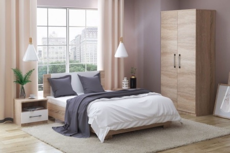 Спальный гарнитур "Аврора" Сонома/Белый