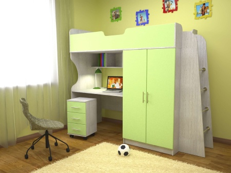 Детский Гарнитур Емеля-2 МДФ с Матрасом в Подарок Детский Гарнитур Емеля-2 МДФ с Матрасом в Подарок