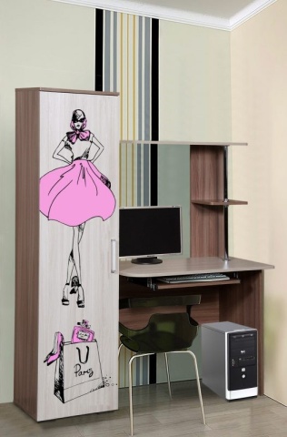 Компьютерный Стол СК №44 Разные Цвета/Ш-1340 х В-1680 х Г-520 мм