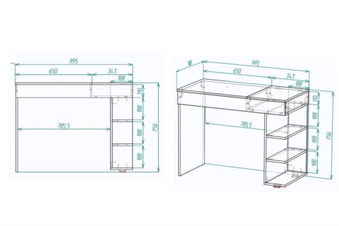 Письменный стол "Мебелеф-31" (тумба справа) Письменный стол "Мебелеф-31" (тумба справа)
