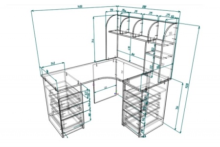 Компьютерный стол "Мебелеф-48" (надстройка справа)