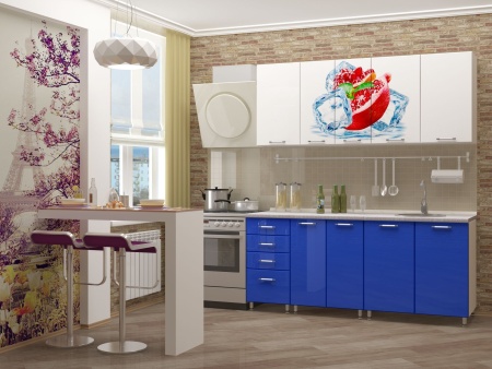 Кухонный Гарнитур Гранат МДФ/Фотопечать 1600/1700/1800/2000 мм