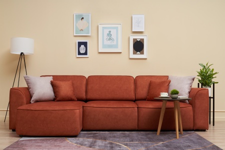 Диван угловой еврокнижка Имир MODOOL 2 оранжевый