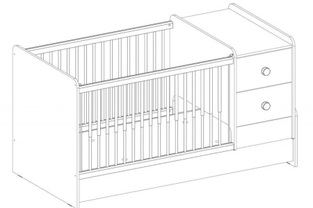 Кроватка трансформер "Natura Baby" 1600х750