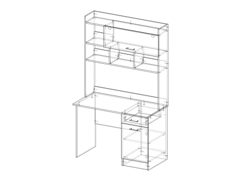 Компьютерный Стол Стайл №2 (Ш-1118 x Г-570 x В-1882 мм)/Разные Цвета Компьютерный Стол Стайл №2 (Ш-1118 x Г-570 x В-1882 мм)/Разные Цвета