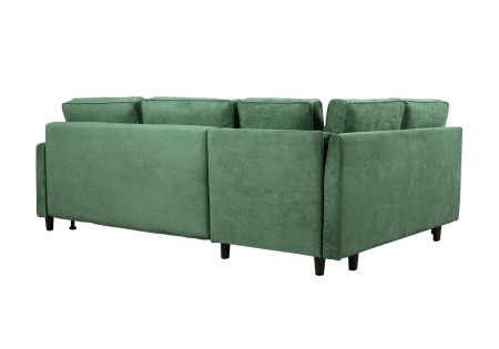 Диван угловой тик-так Арно зеленый / светло-серый