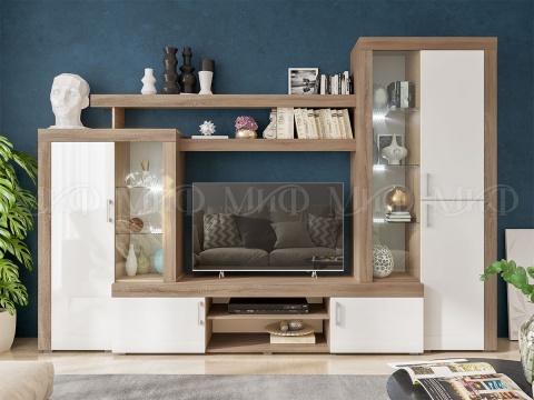 Гостиная Стася МДФ (Ш-3000 мм x В-2070 мм x Г-460 мм)/Разные Цвета Гостиная Стася МДФ (Ш-3000 мм x В-2070 мм x Г-460 мм)/Разные Цвета
