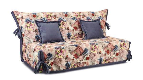 Диван «Вена» (145х200/160х200) (Vintage 11 (велюр), кант Maserati 21 (велюр) серо-синий)