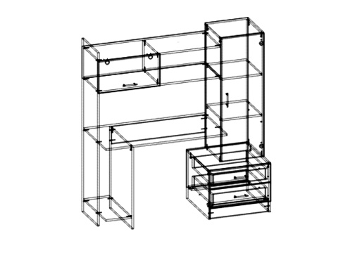 Компьютерный Стол Стайл №7 (Ш-1534 x Г-570 x В-1600 мм)/Разные Цвета Компьютерный Стол Стайл №7 (Ш-1534 x Г-570 x В-1600 мм)/Разные Цвета
