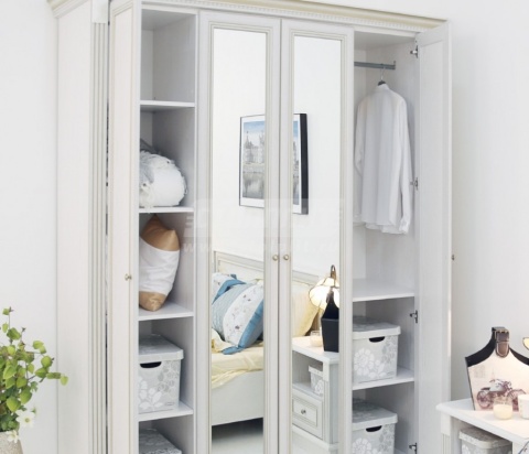 Версаль СБ-2051 Шкаф 4-х дверный с зеркалами Версаль СБ-2051 Шкаф 4-х дверный с зеркалами