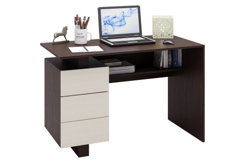 Письменный стол Ренцо-2 (Ш-1200 X В-780 X Г-600 мм) Венге/Дуб Молочный Письменный стол Ренцо-2 (Ш-1200 X В-780 X Г-600 мм) Венге/Дуб Молочный